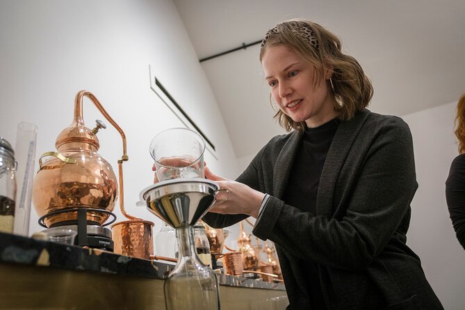Edinburgh Gin Distillery Making Experience - The small copper still moment: watching your recipe come alive