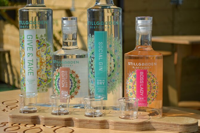 Gin Tasting Masterclass In Stillgarden Distillery - The tasting flight: four signature gins plus mixer pairings