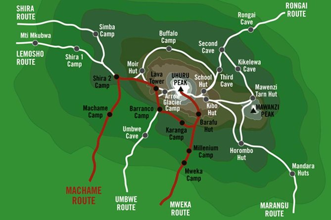 KILIMANJARO MACHAME ROUTE, (Climb 7days) "Whiskey" route - Day 5: Barafu Camp and the end of the southern circuit with summit angles