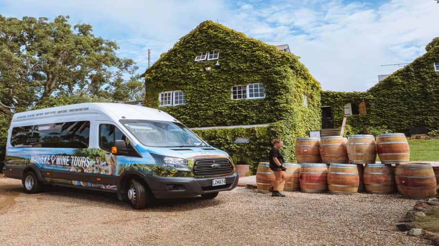 Waiheke: Scenic Taste and Graze Tour with Wine, Whisky, Beer - Olive Oil at All Press Olive Groves and the Rangihoua Estate Tasting Stop